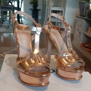 Aldo Chelly-86 Metallic Gold Platform Heels. Brand New With Original Box. 5" H